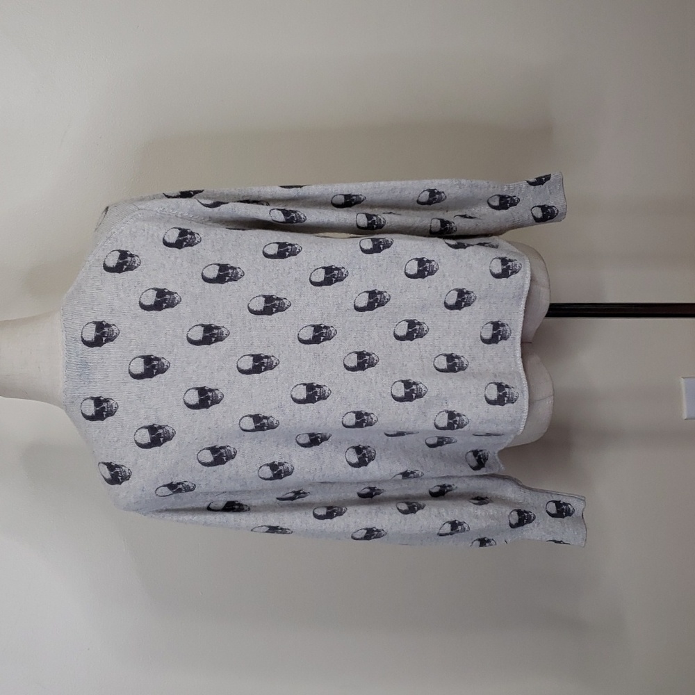 Skull Cashmere Penny Skull-Print V-Neck Cashmere Sweater XS - Picture 4 of 6